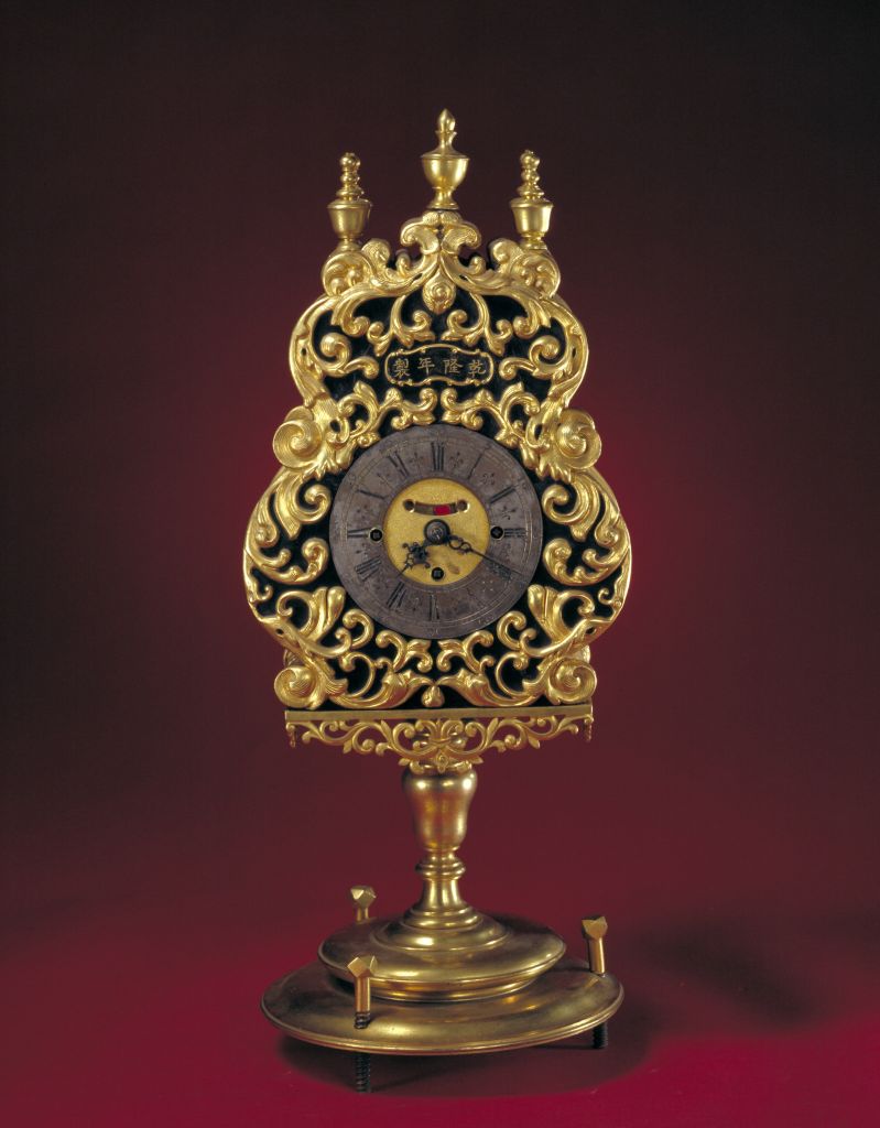 图片[1]-Copper plated gold crown rack clock-China Archive